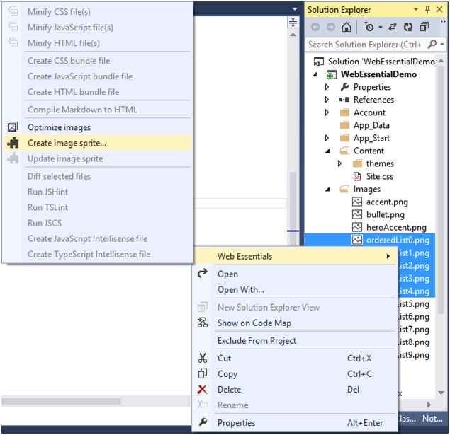 Web Essentials feature